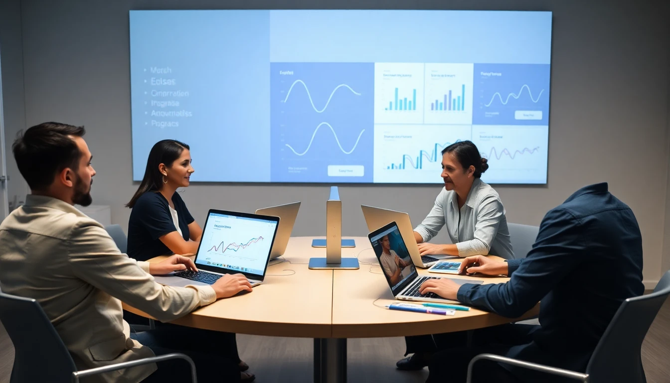 Equipo trabajando en marketing digital